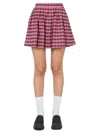Kenzo High-waisted Check-pattern Skirt In Pink