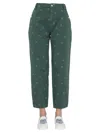 Kenzo Women Pants With Paisley Pattern In Green