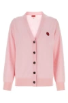 Kenzo Boke Flower Embroidered Buttoned Cardigan In Pink