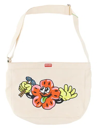 KENZO WOMEN'S SHOULDER BAG WITH EMBROIDERY