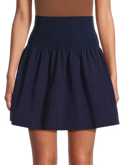 Kenzo Women's Solid A-line Mini Skirt In Midnight Blue