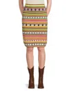 Kenzo Neutral Fairisle Jacquard Stripe Skirt In Beige