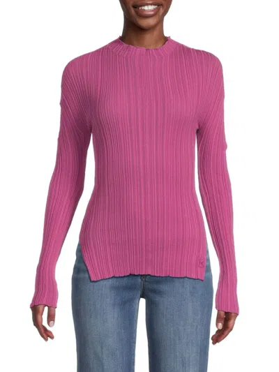 Kenzo Women's Textured Jewelneck Sweater In Rose