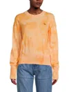 Kenzo Orange Tie-dye Tiger Crest Sweater In Peach