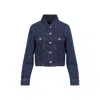 Kenzo Striped Denim Jacket In Blue