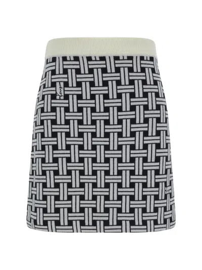 Kenzo ' Weave' All-over Jacquard Skirt In White
