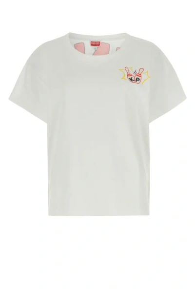 Kenzo Bowling Elephant Relax T-shirt In Blanc Casse