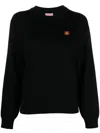 Kenzo Logo Embroidered Crewneck Sweatshirt In Black