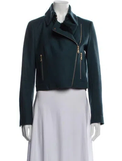 Pre-owned Kenzo Wool Biker Jacket In Blue