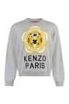 Kenzo Wool-blend Crew-neck Sweater In Gray