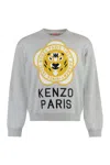 Kenzo Wool-blend Crew-neck Sweater In Grey