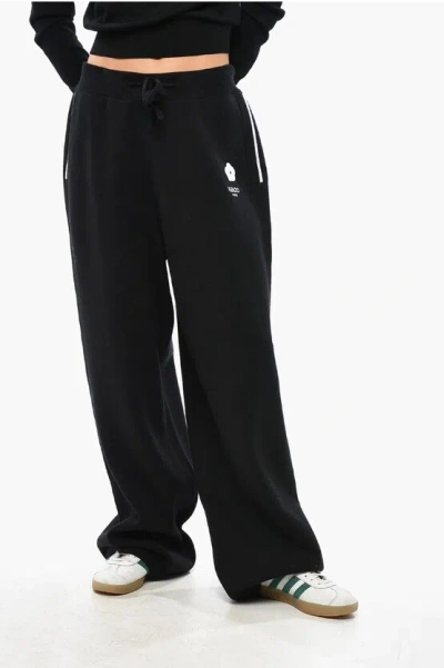 KENZO WOOL BLEND JOGGERS WITH DRAWSTRING WAIST