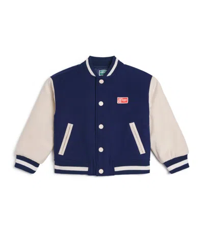 Kenzo Kids' Wool-blend Varsity Jacket In Blue