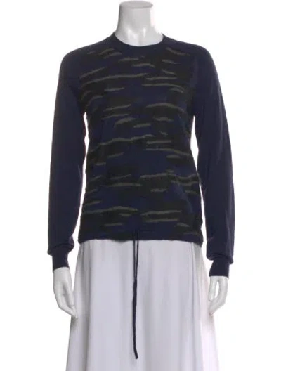 Pre-owned Kenzo Wool Camouflage Print Sweater In Blue