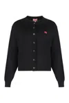 Kenzo Wool Cardigan In Black