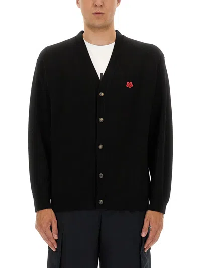 Kenzo Wool Cardigan In Black