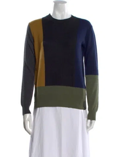 Pre-owned Kenzo Wool Colorblock Pattern Sweater In Black