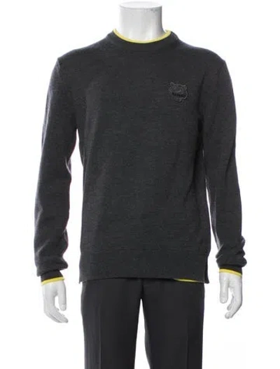 Pre-owned Kenzo Wool Crew Neck Pullover In Gray