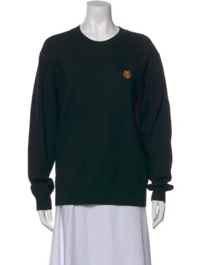 Pre-owned Kenzo Wool Crew Neck Sweater In Black