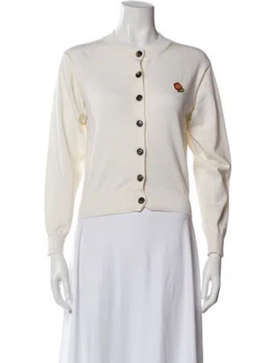 Pre-owned Kenzo Wool Crew Neck Sweater In Neutral