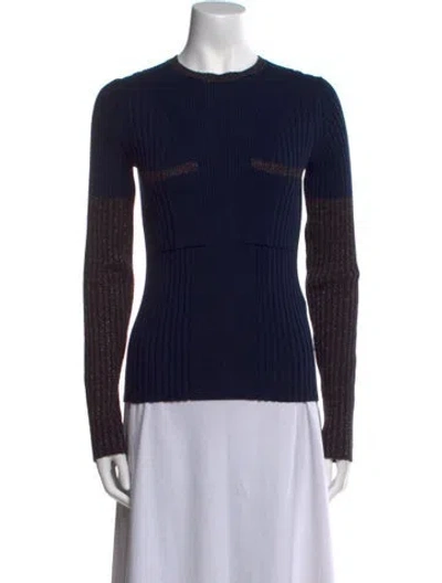 Pre-owned Kenzo Wool Crew Neck Sweater W/ Tags In Blue