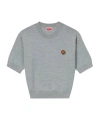 Kenzo Wool Embroidered Pullover In Gray