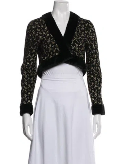 Pre-owned Kenzo Wool Floral Print Jacket In Black