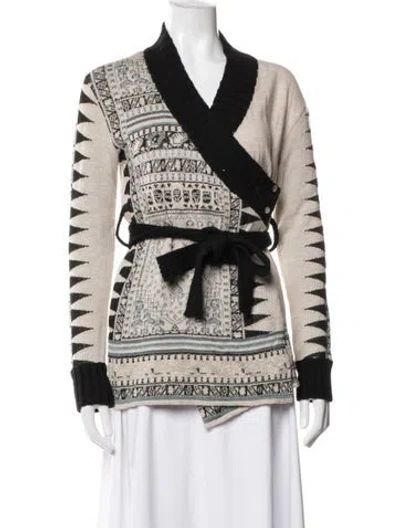 Pre-owned Kenzo Wool Graphic Print Jacket In Neutrals