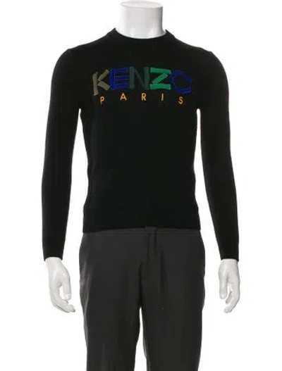 Pre-owned Kenzo Wool Graphic Print Pullover In Gray