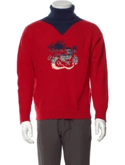 Pre-owned Kenzo Wool Graphic Print Pullover In Red
