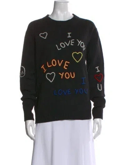 Pre-owned Kenzo Wool Graphic Print Sweater In Black