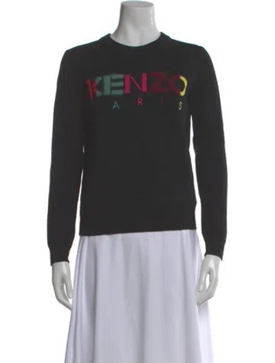 Pre-owned Kenzo Wool Graphic Print Sweater In Gray