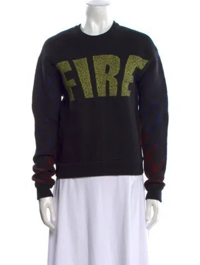 Pre-owned Kenzo Wool Graphic Print Sweatshirt In Black