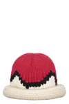 Kenzo Multicolor Graphic Wool Hat In Red