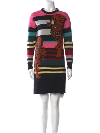 Pre-owned Kenzo Wool Knee-length Dress In Black