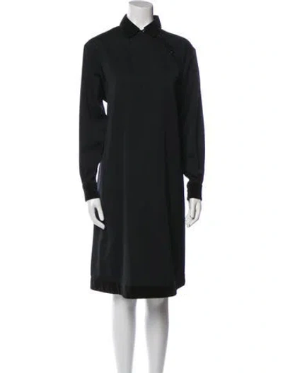 Pre-owned Kenzo Wool Midi Length Dress In Black