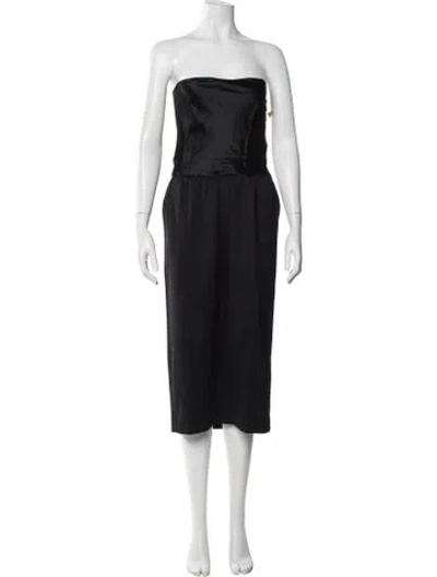 Pre-owned Kenzo Wool Midi Length Dress In Black
