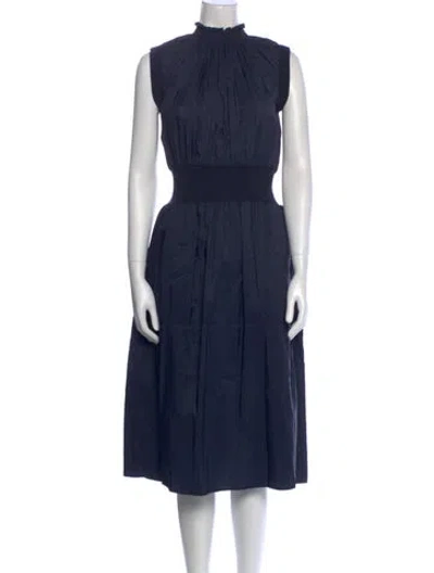 Pre-owned Kenzo Wool Midi Length Dress In Blue