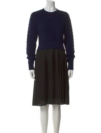 Pre-owned Kenzo Wool Midi Length Dress In Blue