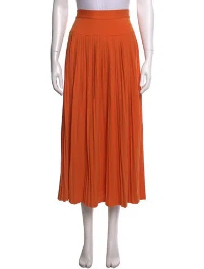 Pre-owned Kenzo Wool Midi Length Skirt In Orange