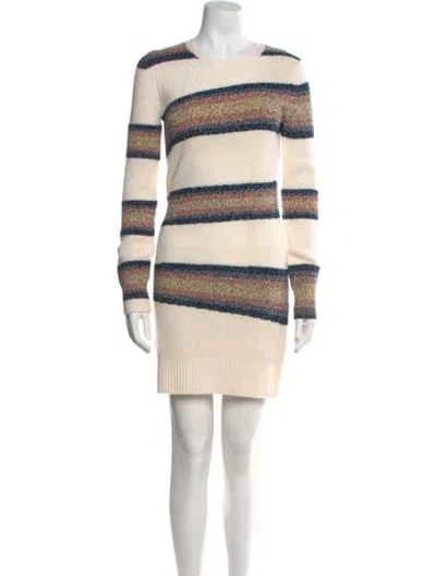 Pre-owned Kenzo Wool Mini Dress In Neutral