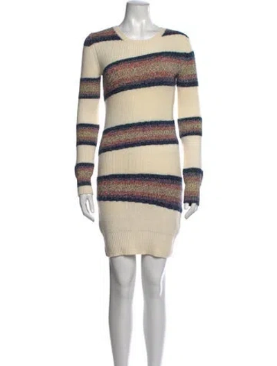 Pre-owned Kenzo Wool Mini Dress In White