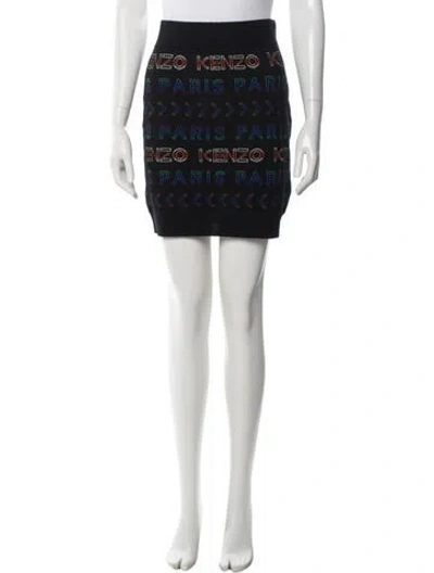 Pre-owned Kenzo Wool Mini Skirt In Blue