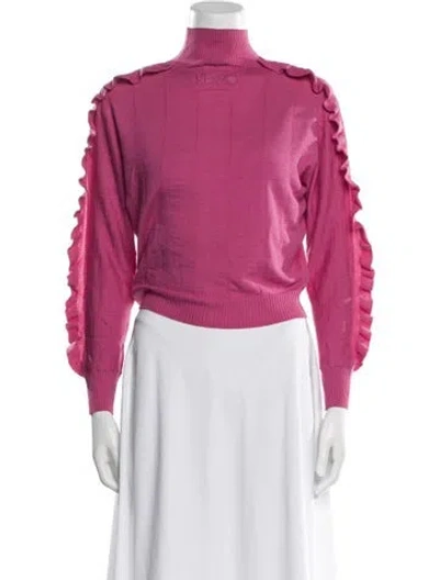 Pre-owned Kenzo Wool Mock Neck Sweater In Pink