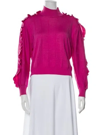 Pre-owned Kenzo Wool Mock Neck Sweatshirt In Pink