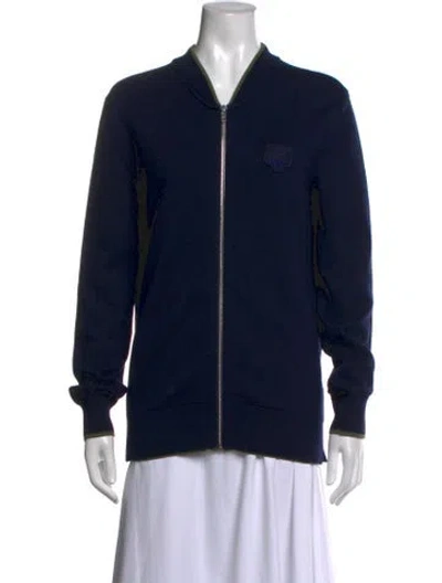 Pre-owned Kenzo Wool Open Front Sweater In Black