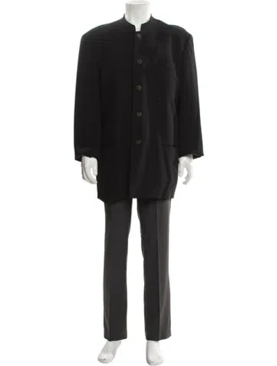 Pre-owned Kenzo Wool Overcoat In Black