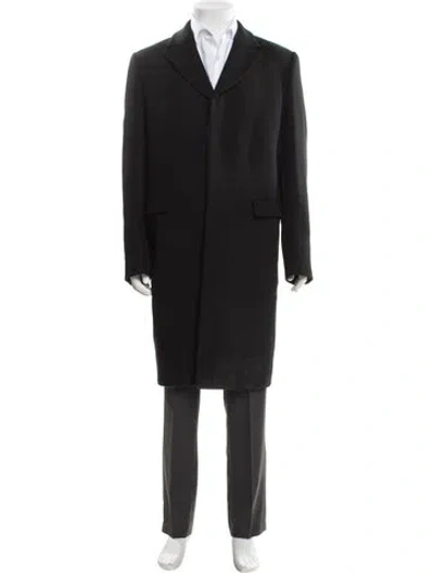 Pre-owned Kenzo Wool Overcoat In Gray
