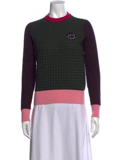 Pre-owned Kenzo Wool Patterned Sweater In Green