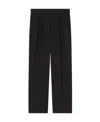 Kenzo Wool Pleated Tailored Trousers In Black